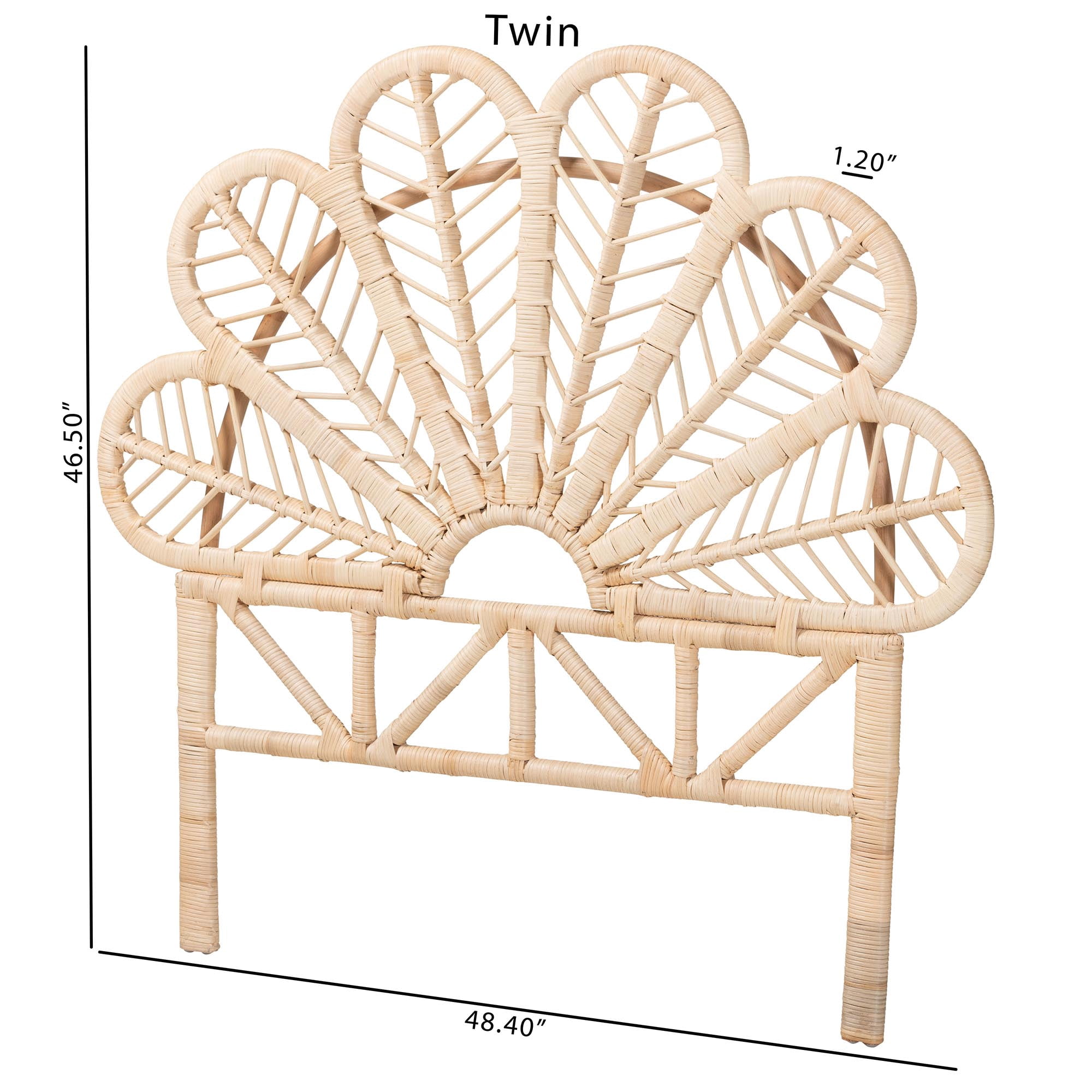 bali & pari Lolita Boho Standalone Headboard, Twin, Natural