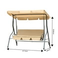 thumbnail image 3 of Canddidliike 3-Seat Outdoor Large Canopy Swing w/ Adjustable Shade, Cushion - Brown, 3 of 5
