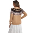 thumbnail image 4 of Asklazy Women Casual Regular Fit Jacquard Crew Neck Sweater Winter Pullover,US Size,Khaki,2XL, 4 of 9
