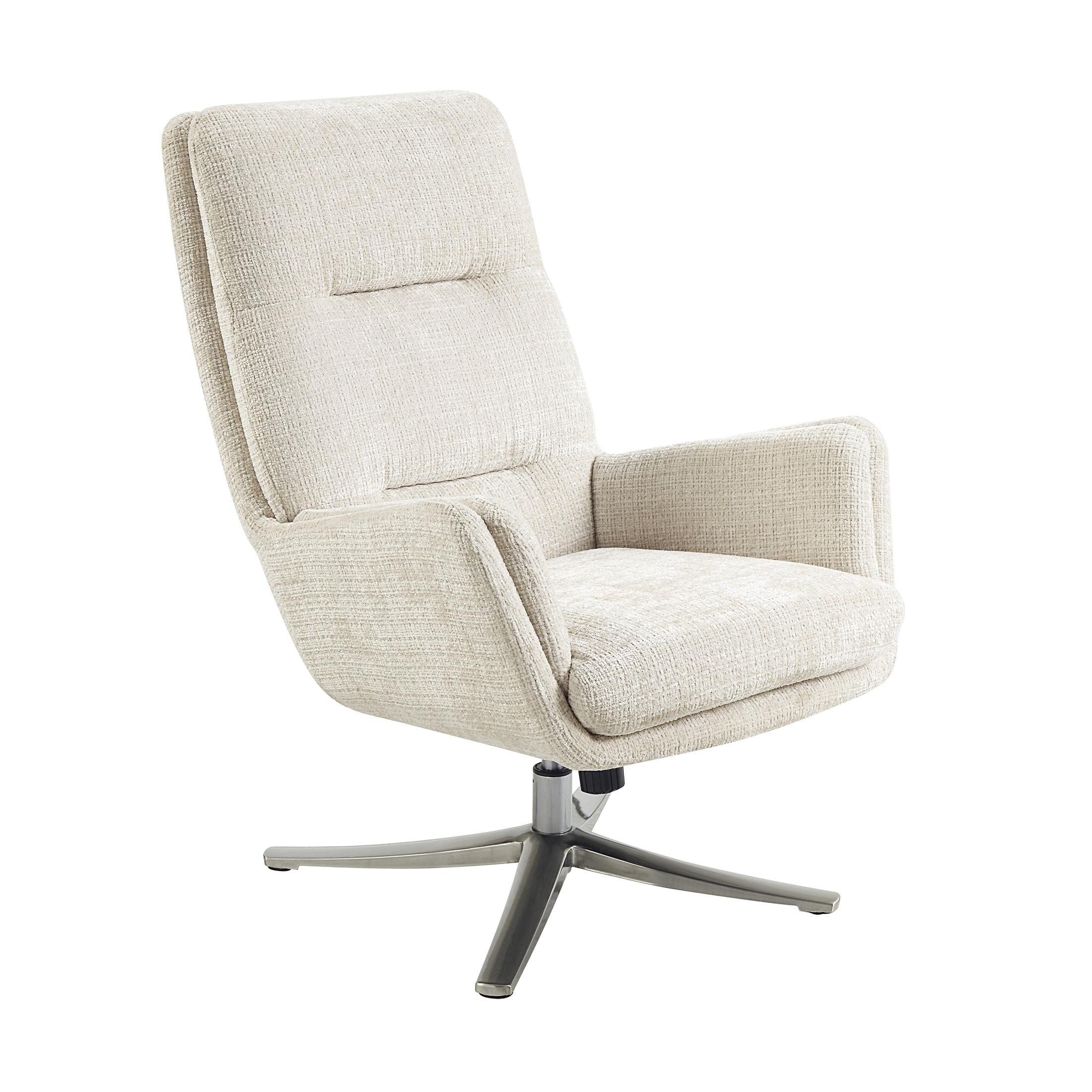 OakvillePark Windmere Chenille Swivel Chair with Ottoman, Beige