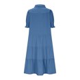 thumbnail image 4 of ZZwxWA Womens Summer Dresses Casual Cotton Linen Maxi Dress V Neck Flowy Swing Tiered Loose Beach Long Dresses Cocktail Party, 4 of 5