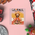 thumbnail image 4 of Hello Fall Goldendoodle Football Welcome Autumn with Leaves Pumpkins Cutout Transfer Sticker Doodle Dog Lover Gifts Idea Transparent Decal Art Decor - 00012, 4 of 5