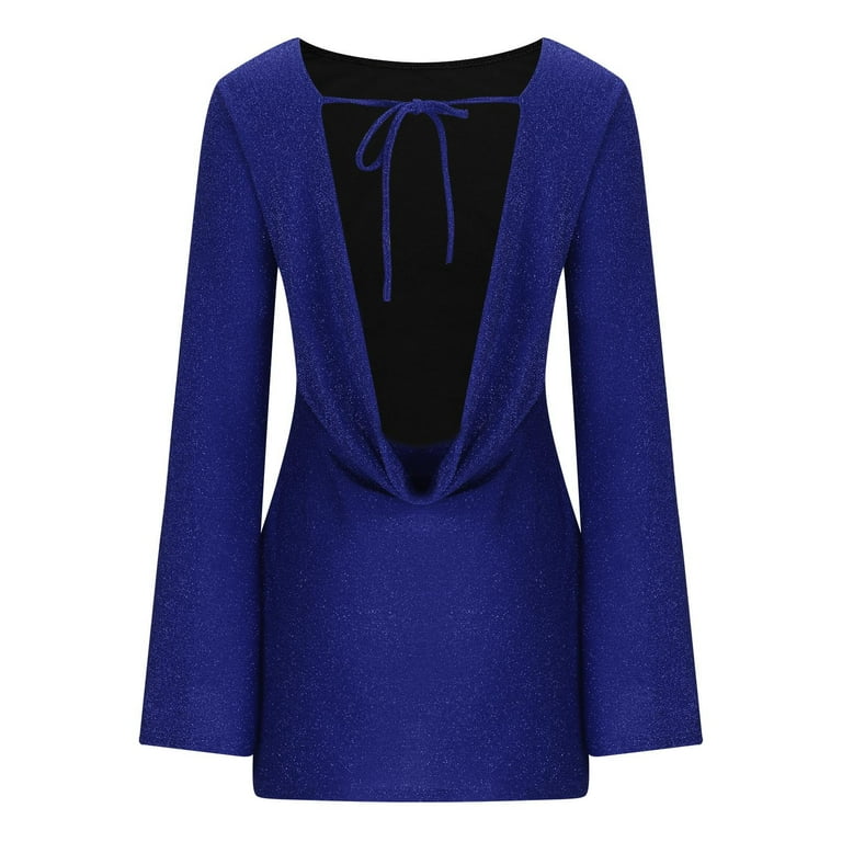 blue long sleeve backless dress Long Sleeve Embellished Backless Maxi Dress Teal