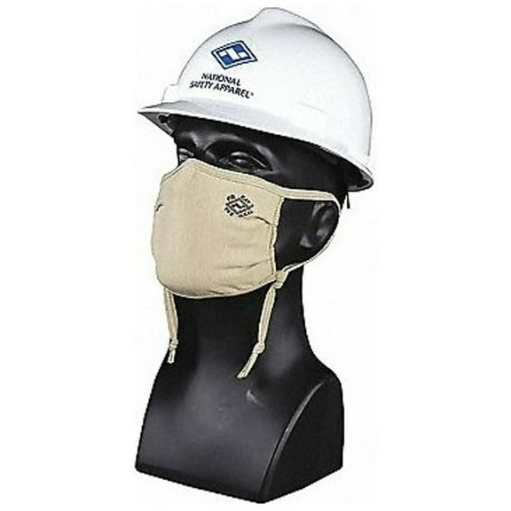 National Safety Apparel Face Mask,6" H,Beige,Fabric,Reusable MASK2A-JK-NR