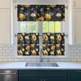 thumbnail image 3 of the Small Daisy Sunflower Is Black Kitchen Curtains and Valances Set-3 Piece Kitchen Curtains Sets with Valance for Windows Rod Pocket Machine Washable Kitchen Decor(54"x18"+2x27.5"x24"), 3 of 5