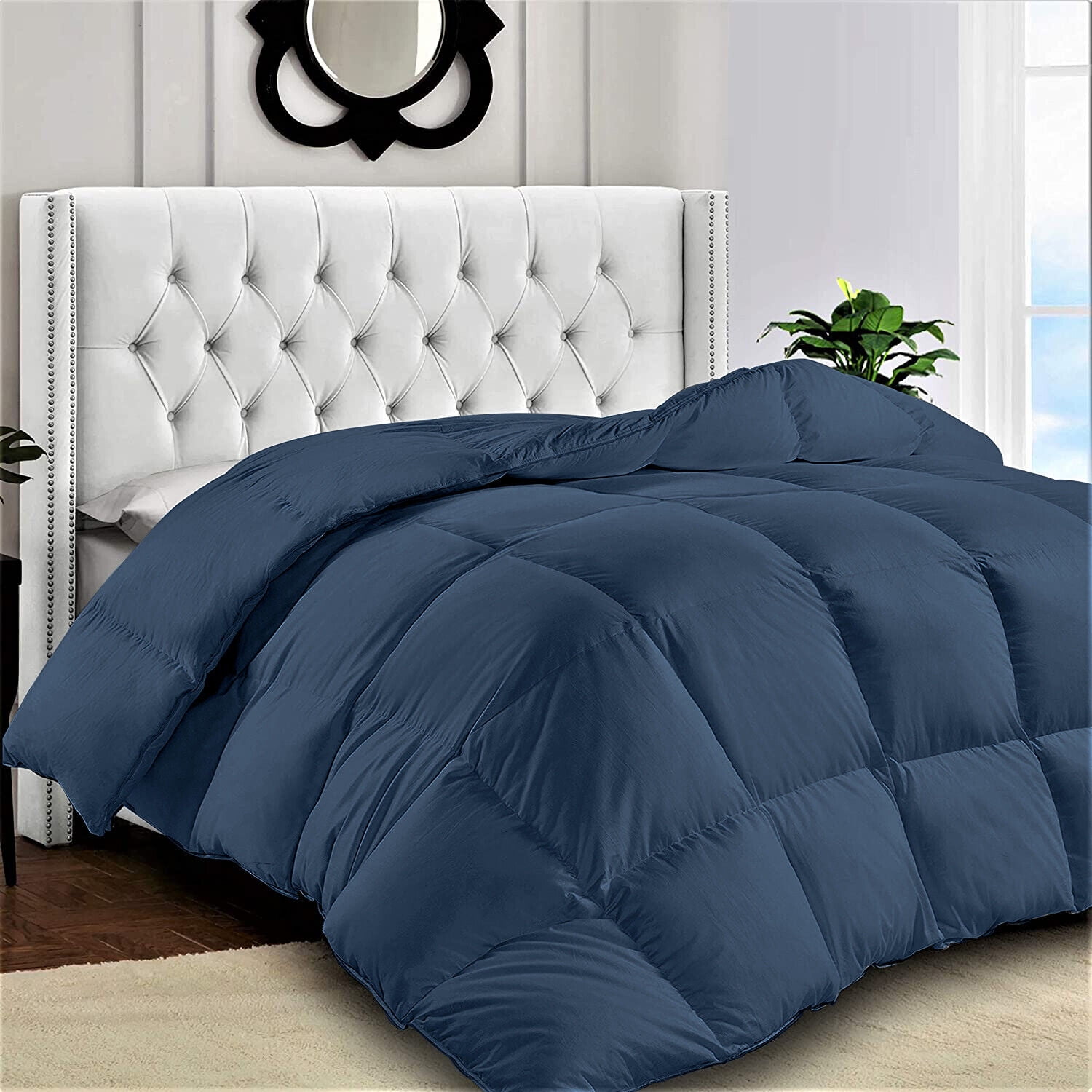 King Size Navy Blue Down Alternative Comforter