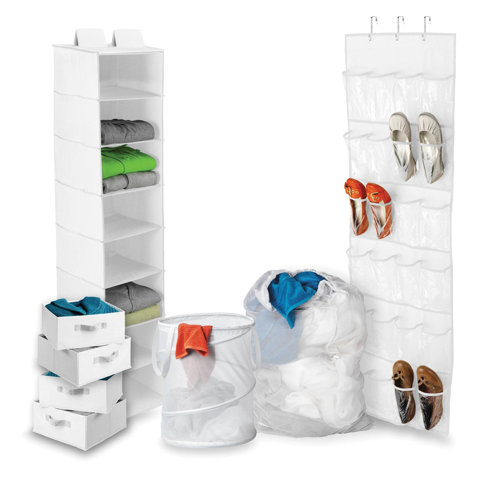 Honey Can Do Back to School Home Organization Kit, White