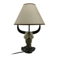thumbnail image 3 of Zeckos Bull Skull Table Lamp with Beige Fabric Shade Western Décor, 3 of 4