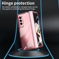 thumbnail image 3 of MonsDirect for 7.6 inch Samsung Galaxy Z Fold 4 5G 2022 Case, Clear Plating Frame Hard PC Back Shell With Screen Protector, Slim Anti-Drop Free Folding Hinge Protection for Galaxy Z Fold 4, Pink, 3 of 7