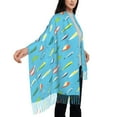 thumbnail image 4 of Honeii Different Color Fishing Bait Print Scarf Oversized Scarf Tassel Fall Winter Thick Scarf Warm Shawl Women,Women's Scarves & Wraps, 4 of 8