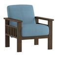 thumbnail image 2 of Amerllia Blue Fabric Upholstery Solid Wood Accent Chair, 2 of 7