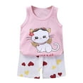 thumbnail image 1 of Hiiyo Infant Boys Summer Outfits Cartoon Print Soft Tank Top & Shorts Set, Sizes 9-18M, 1 of 2