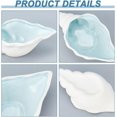 thumbnail image 5 of WEBEEDY Shell Shape Porcelain Jewelry Plate Storage Tray for Rings Necklaces Earring Sky Blue 176x80x52mm Inner Diameter: 109x73mm, 5 of 6