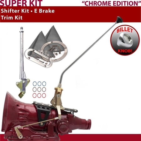 American Shifter AOD Shifter Kit Chrome 23 in. E Brake Trim Kit for F40D6