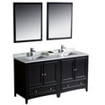 thumbnail image 2 of Fresca Oxford 60" Espresso Traditional Double Sink Bathroom Vanity, 2 of 12