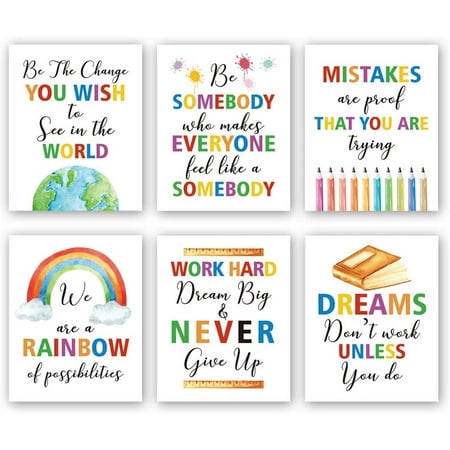 Colorful Words Art Prints, Set of 6 (8 X10 ), Inspirational Quotes ...