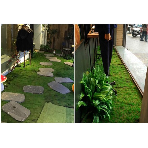 Estera de césped artificial Césped de musgo falso Alfombra de césped sintético Alfombra de césped para el hogar Patio trasero Patio Balcón Decoración del paisaje (Puntada de café 100 * 100 cm) ZefeiWu 8390611245153