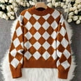 thumbnail image 4 of FUZHIQ Womens Sweaters Round Neck Bow Jacquard Pullover Sweater for Women Cozy Soft Knit Top Casual Warm Fashion Comfortable Tops, 4 of 5
