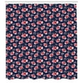 thumbnail image 3 of Ambesonne Floral Shower Curtain, Brush Flower Bouquet, 69"Wx75"L, Coral Pink and Dark Blue, 3 of 3