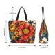 thumbnail image 5 of Balery Colorful Vintage Floral Pattern Bolsa Tote Estilo Estético con Cremalleras, Bolsa de Hombro, Bolsa de Compras Grande y Plegable, 5 of 8
