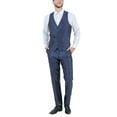 thumbnail image 4 of Julinie 3-Piece Solid Sharkskin Suit Set with Jacket, Vest, and Dress Pants, Slim Fit, 4 of 5