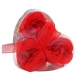 thumbnail image 2 of Set de regalo de 3 flores artificiales, flores falsas, flores artificiales para mujer, jabón corporal de baño con aroma a rosa, regalo para fiesta de boda, jabón de flores de papel., 2 of 2