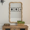 thumbnail image 4 of COZAYH Curved Wood Frame Accent Mirror, Farmhouse French Country Decorative Wall Mirror, Rectangle 23.5" L x 38" W, Natural, 4 of 11