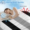 thumbnail image 3 of Black Gray Striped Cooling Blanket, Lightweight Breathable Summer Throw Blanket with Double Sided Cold Effect, Farmhouse Stripe Art Picnic Beach Blankets Bed Sheet for Hot Sleepers 40"x60", 3 of 8