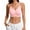 Hot Pink#13, variant on Jinhomg Lace Bralette for Women V Neck Camisoles Spaghetti Strap Bras Scalloped Ribbed Knit Wireless Crop Top Casual Layering Bra Hot Pink Free Size