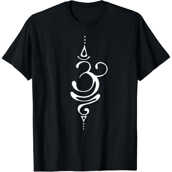 Ancient Sanskrit Symbol for BREATHE Inspiration Om Yoga T-ShirtMen's and women's gift, black and white T-shirt, size: Extra large S-4XL