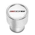 thumbnail image 2 of Chevrolet Corvette C7 Z06 White on Shining Silver Aluminum Tire Valve Stem Caps, 2 of 6