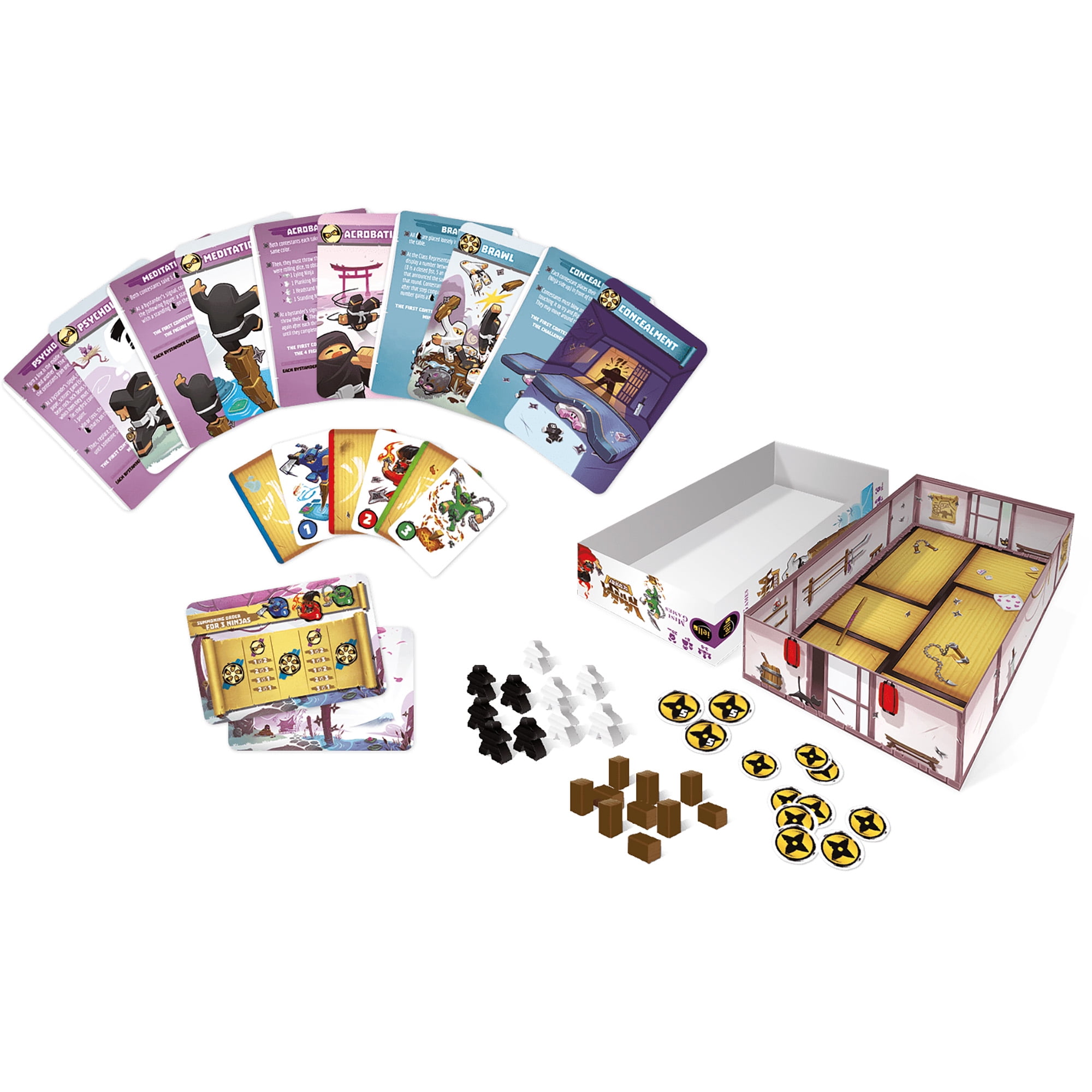 Ninja Academy - Mini Games, Kids & Family, Iello Games, Ages 8+, 3-5 Players, 20 Min