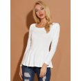 thumbnail image 2 of CamiBásiDe ManLarCon Cuello Redondo Y Peplum Informal PaMujer Blanco XL, 2 of 6
