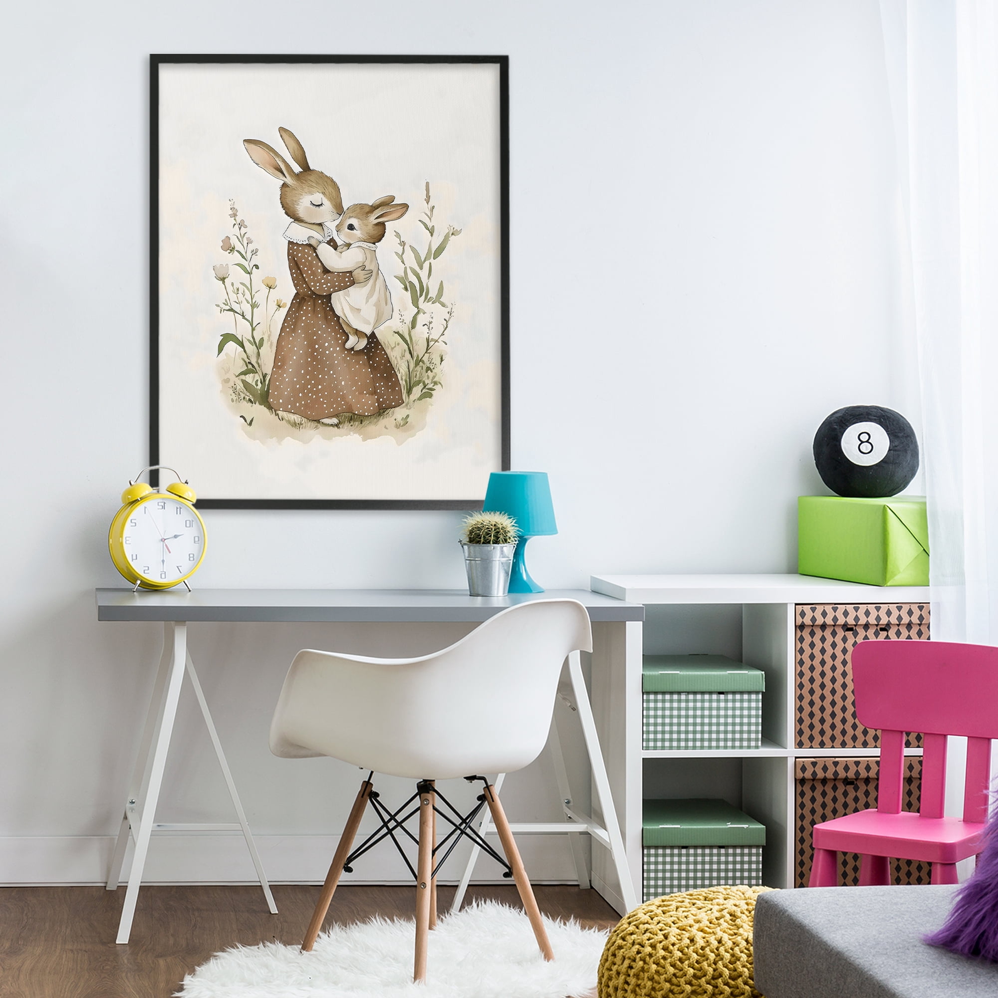 Stupell Industries A Mother's Love Rabbits Black Framed Giclee Art, design by Arlington Prints