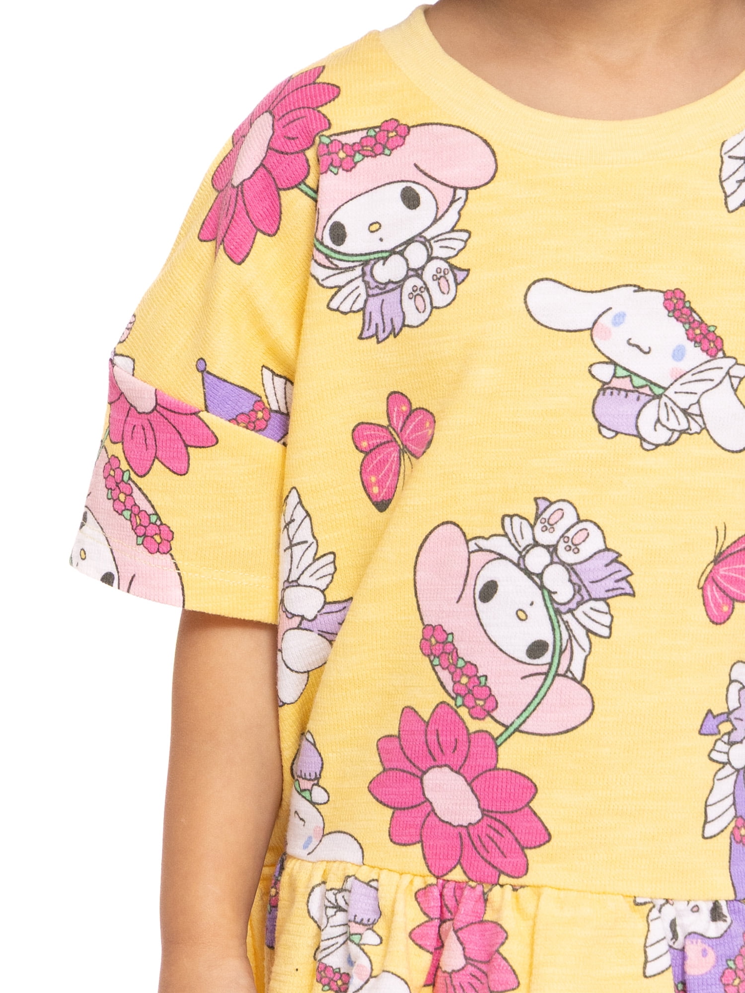 Hello Kitty and Friends Toddler Girls' Short Sleeve Graphic Tee and Matching Shorts Set, 2-Piece, Sizes 12M-5T