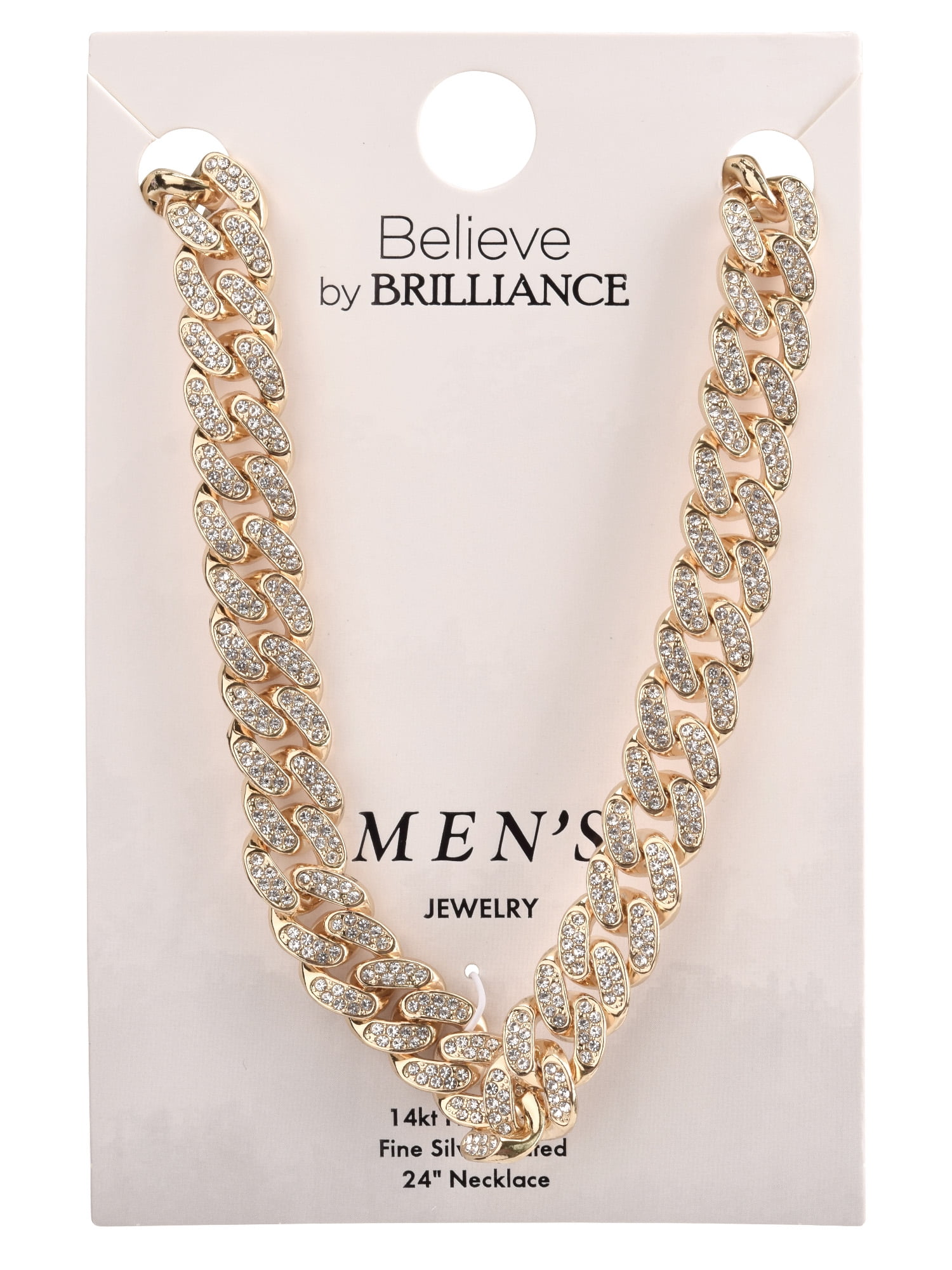 Believe by Brilliance Men's Adult Male 14KFG Curb Chain Necklace