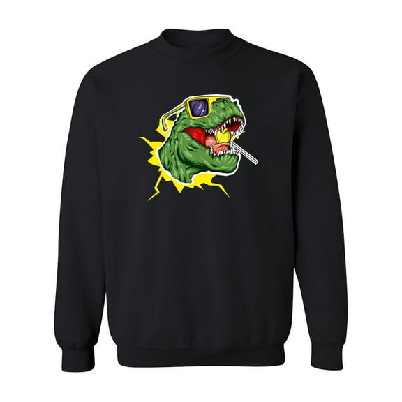 Dinosaur With Sunglasses Sweatshirt Men -Image by Shutterstock, Male 5X-Large