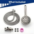thumbnail image 6 of High  10-Setting Handheld Shower , 5" Detachable Shower , 79" Extra Long Stainless  Hose, Adjustable Bracket - Brushed Nickel, 6 of 14