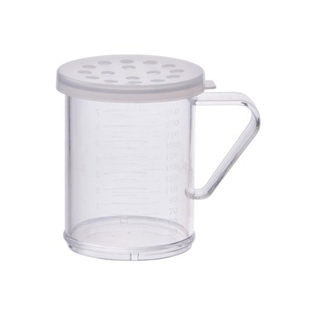 

10oz Dredge with Clear Snap on Lid Extra Large Hole 6 packs