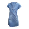thumbnail image 2 of Minifalda de mezclilla Salvador clásico con botones para mujer vacaciones ropa informal Azul, 2 of 9