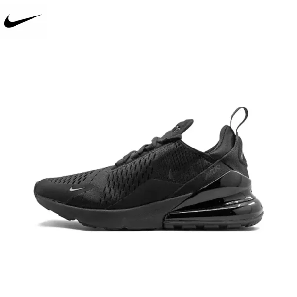 Nike Air Max 270 Zapatillas de running unisex de malla, amortiguación de impactos, antideslizantes, resistentes a la abrasión y con cámara de aire, color negro y blanco