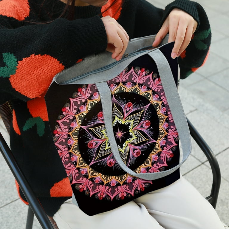 Shoulder bag with zipper closure sales