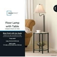 Mainstays Glass End Table Floor Lamp, Matte Black