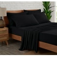 thumbnail image 4 of Mainstays Super Soft High Quality Brushed Microfiber Bed Sheet Set, King, Rich Black, 4 Piece, 4 of 14