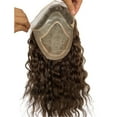 thumbnail image 5 of 12" Long Hair Men's Toupee Natural Wave 100% Virgin Human Hair Replacement System for Men 10"x8" Base Size Natural #4 Medium Brown Color, 5 of 7