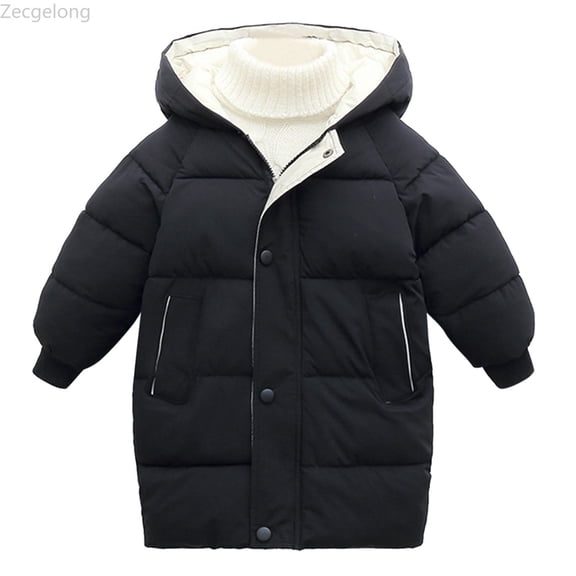 Zecgelong Girls Down Jacket With Thick Quilted For Winter Mid Length Coat