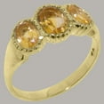 thumbnail image 2 of LBG British Made 9k Yellow Gold Natural Citrine Womens Promise Ring - 33 size options - Size 7, 2 of 6