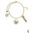 thumbnail image 2 of Delight Jewelry Silvertone Domed Sloth Goldtone Dream Big Charm Bracelet, 7.5+2" Extender, 2 of 4