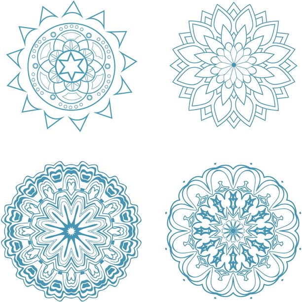 4 pegatinas de vinilo para ventana de 6,3 pulgadas con diseño de flor de la vida, para puertas corredizas de cristal, con efecto de meditación estática, de mandala, no adhesivas, para el hogar.