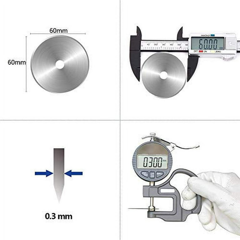 KISSWILL Rotary Cutter Blades 60mm - 5 Pack Refill Rotary Blades 60 mm Fits  for Fiskars 60mm Rotary Cutter, Sharp and Durable 